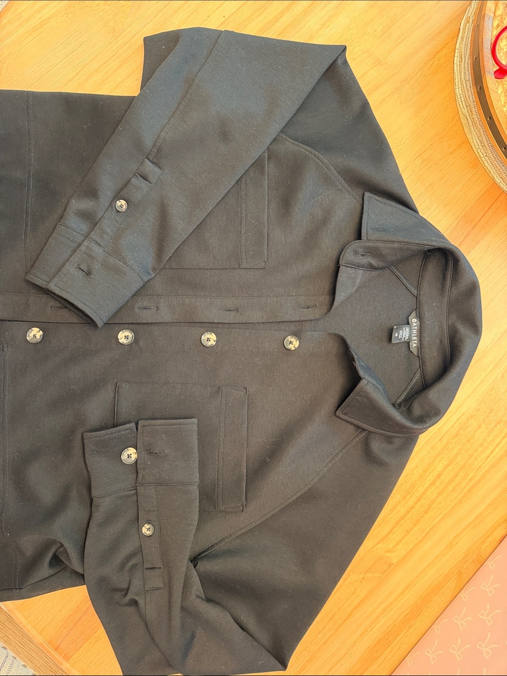 Athleta Black Lightweight Button-Front Shirt Jacket